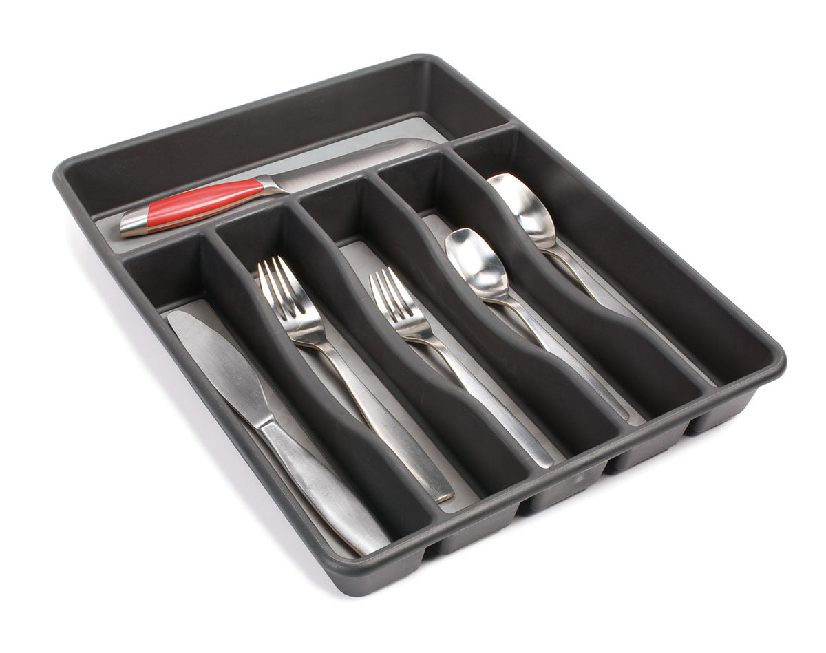 Rubbermaid® No Slip Cutlery Tray, Large, Black - US 86368