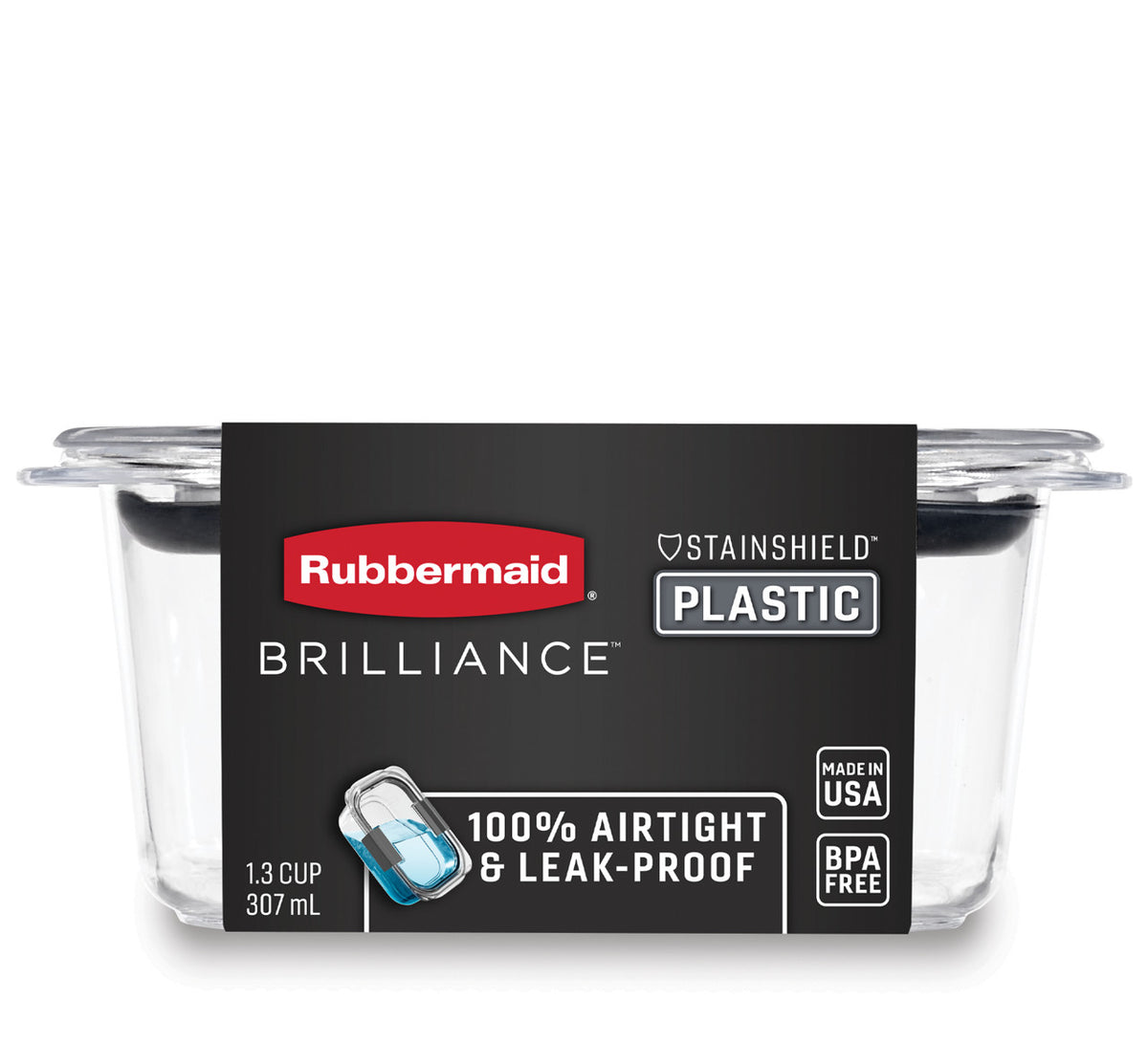Brilliance™ Small Food Storage Container, 1.3 Cup, Rectangle - US 28110