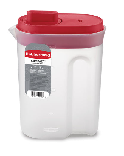 Compact Pitcher with Premium Lid, Plastic Pitcher with Multifunction Lid, 2 Quart - US 86303