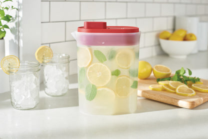 Compact Pitcher with Premium Lid, Plastic Pitcher with Multifunction Lid, 2 Quart - US 86303