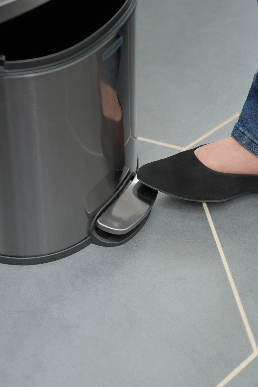 Stainless Steel Semi-Round Step-On Trash Can - US 88690
