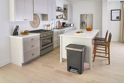 Premier High-Capacity Step-On Trash Can, Charcoal - US 27419