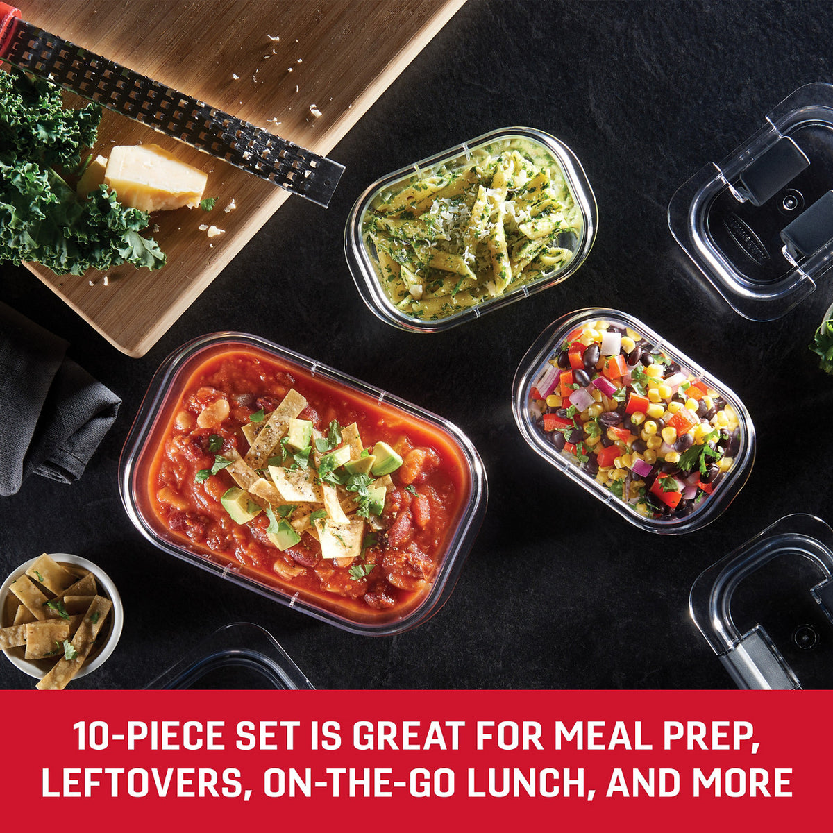 Rubbermaid Brilliance® 10-Piece Set, Leak-Proof and Clear Food Storage Containers - US 11265