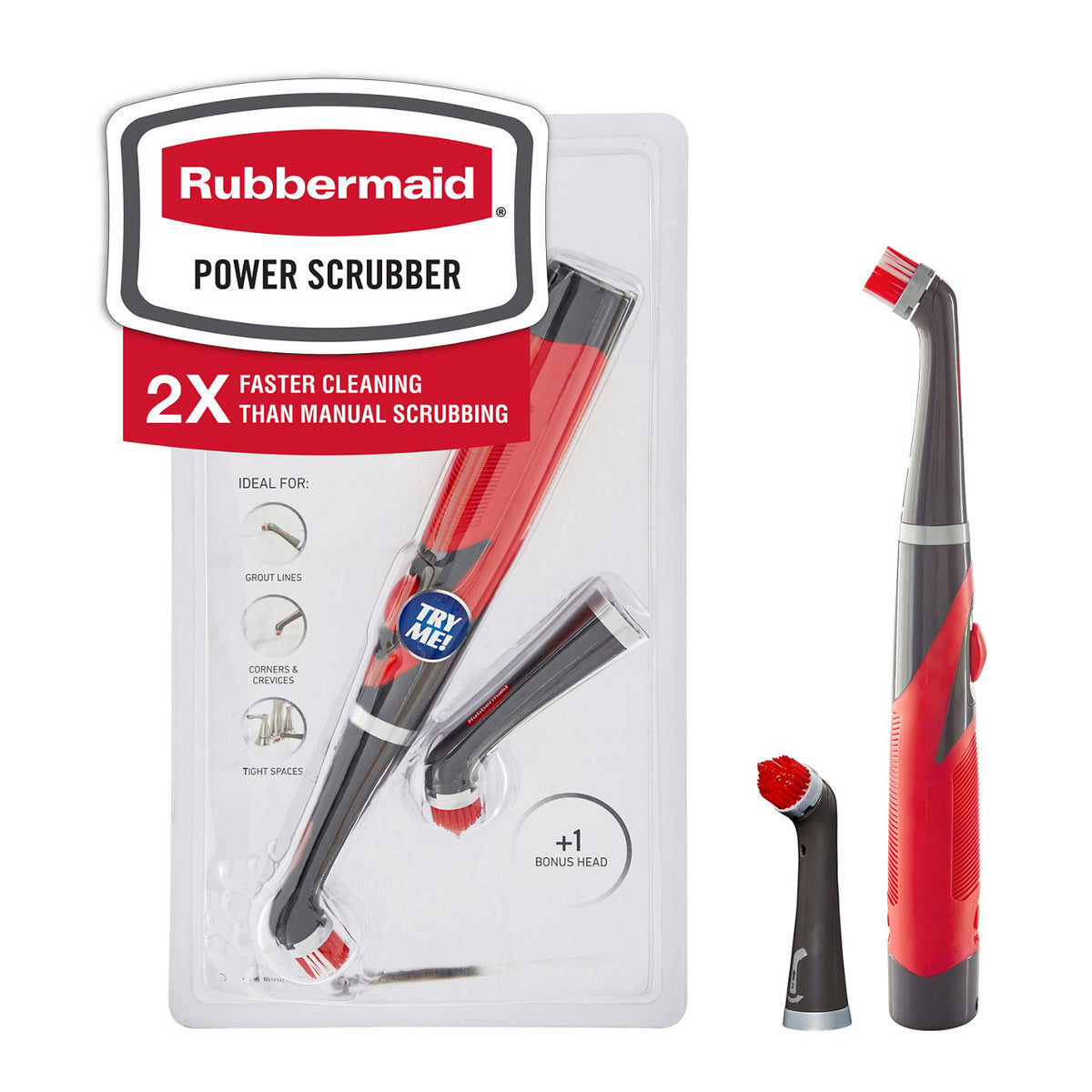 Power Scrubber with 1 All-Purpose Scrubbing Head and 1 Grout Scrubbing Head - US 40238