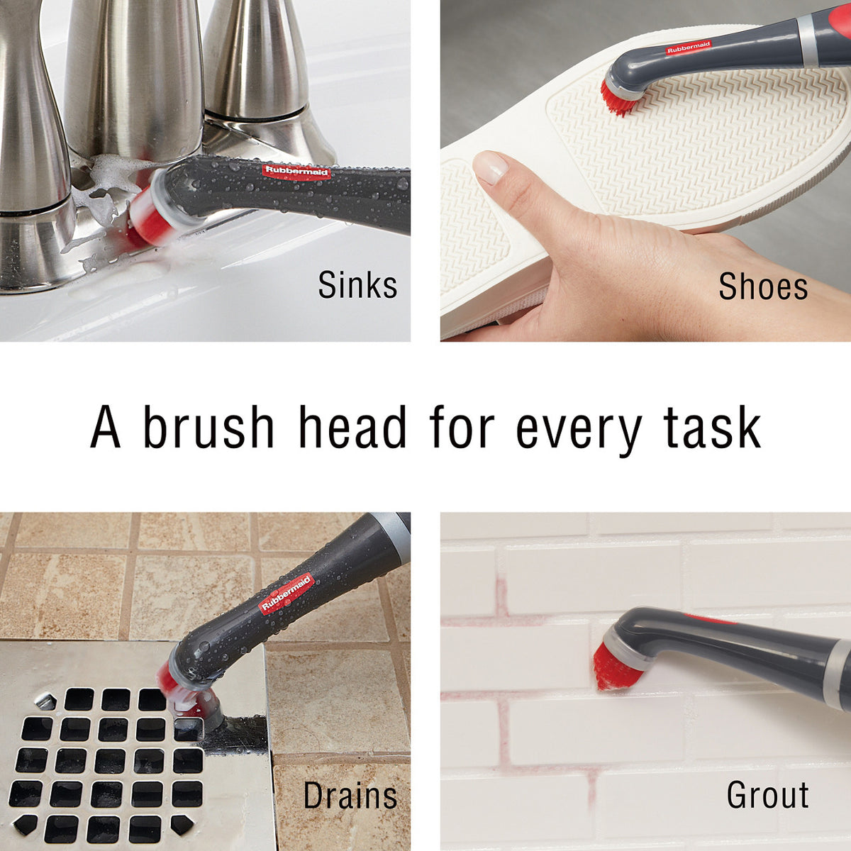 Power Scrubber with 1 All-Purpose Scrubbing Head and 1 Grout Scrubbing Head - US 40238