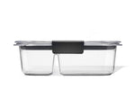 Rubbermaid® Brilliance™ Meal Prep Containers, 2-Compartment Food Storage Containers, 2.85 Cup, 5-Pack - US 46157