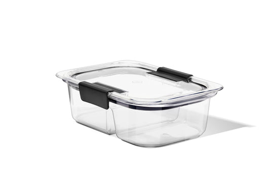 Rubbermaid® Brilliance™ Meal Prep Containers, 2-Compartment Food Storage Containers, 2.85 Cup, 5-Pack - US 46157