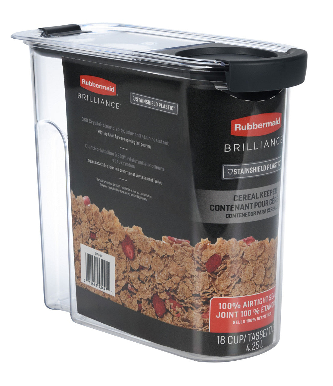Brilliance™ Pantry Cereal Keeper, 18-Cup Airtight Cereal Container - US 31166
