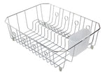 Dish Rack with Utensil Holder for Kitchen Countertop, Large, Chrome - US 03215