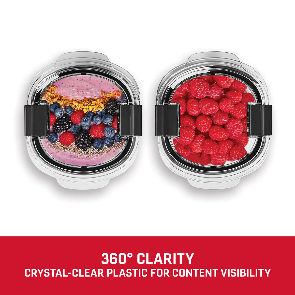 Rubbermaid Brilliance® Round Leak Proof Food Storage Containers, 2.17 cup, 2 Pack - US 82666