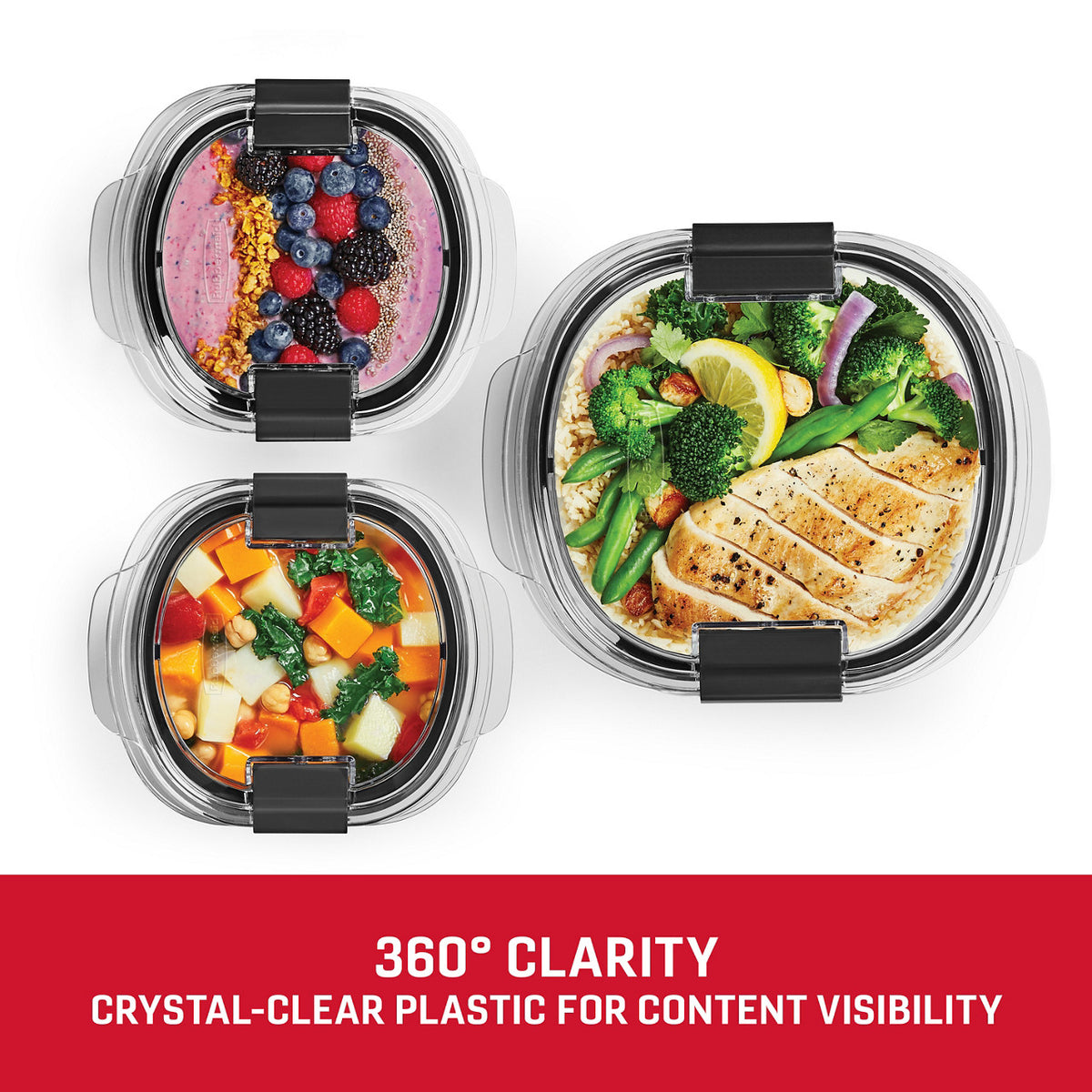 Rubbermaid Brilliance® Round Leak Proof Food Storage Containers, 6 Piece Set - US 00856