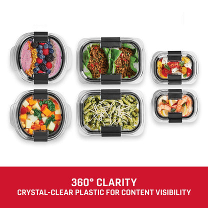 Rubbermaid Brilliance® Round and Rectangular Leak Proof Food Storage Containers, 12 Piece Set - US 87977