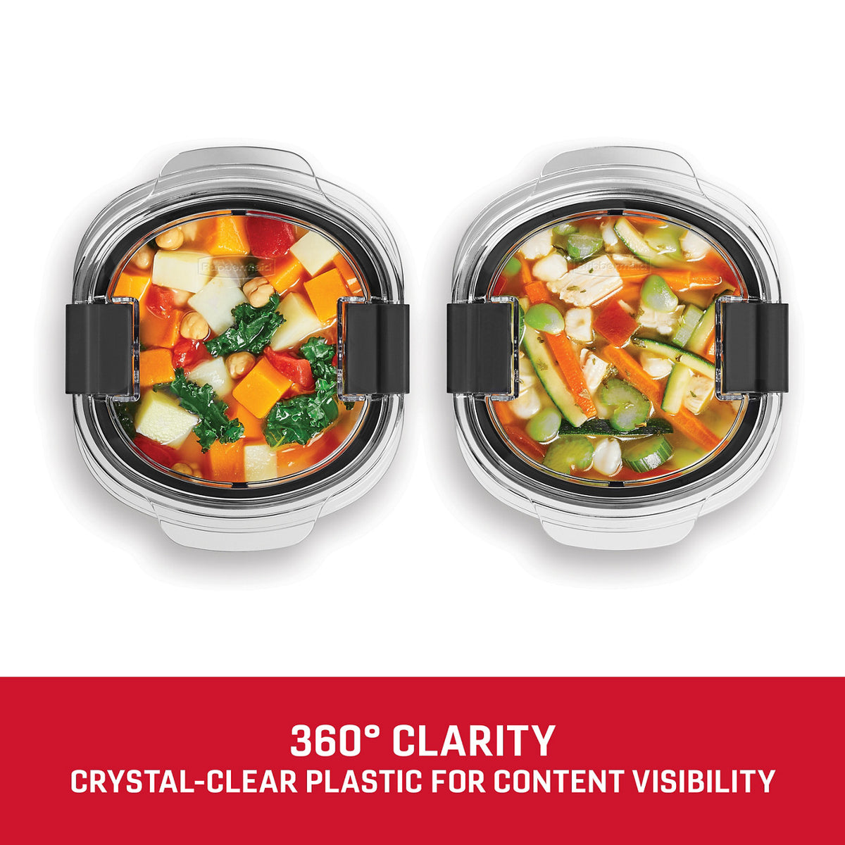 Rubbermaid Brilliance® Round Leak Proof Food Storage Containers, 3.47 cup, 2 Pack - US 23410
