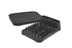 Rubbermaid® Antimicrobial Dish Drying Rack with Drainboard, Raven Grey, 2-Piece Set - US 53580