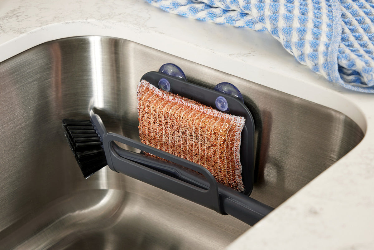Rubbermaid® Antimicrobial Sponge Holder, Sponge Caddy, Raven Grey - US 09448