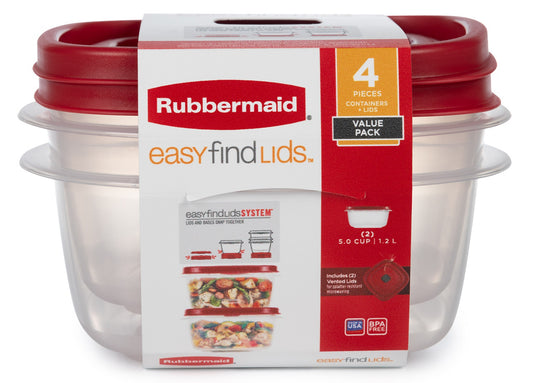 Vented EasyFindLids™ 5-Cup Food Storage and Organization Container, Racer Red, 2 Pack - US 16385